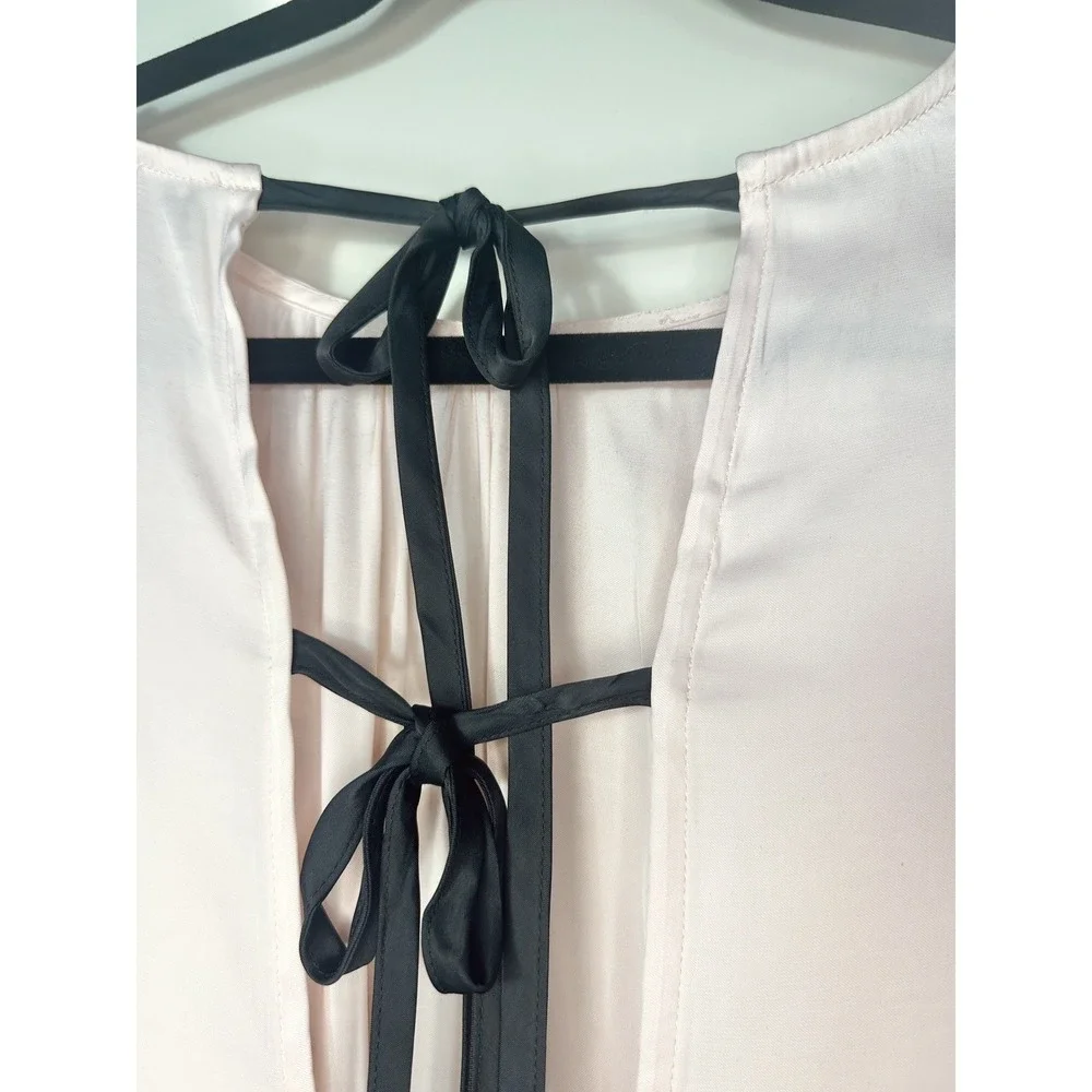 Free People Arabella Blouse Tie Back Pink Sz XS NWT Romantic Coquette Balletcore